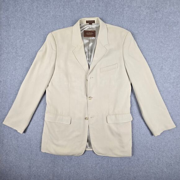 Tasso Elba Mens Sport Coat Size 42 Blazer Suit Jacket 100% Spun Silk 3 button - Picture 5 of 16